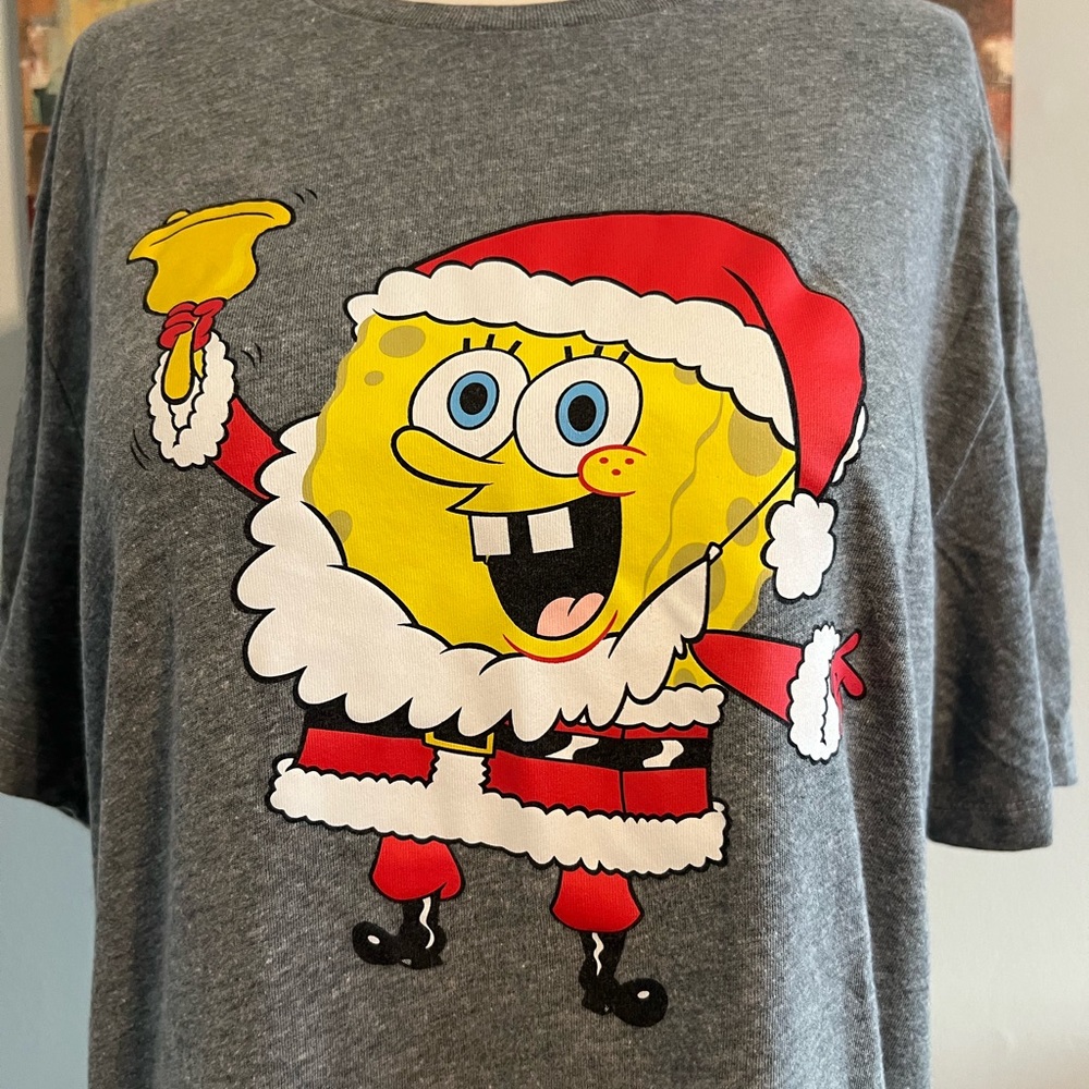 SPONGEBOB Grey Christmas T-Shirt